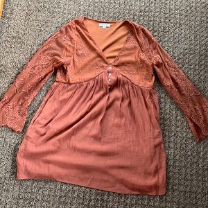 Bella Ella long sleeve lace dress. Mid-thigh length